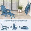 image:imageGiantex Folding Adirondack Chair AllWeather Lounge Chair with Adjustable Backrest Retractable Ottoman Cup Holder HIPS Fire Pit Chair for Lawn Pool Patio Porch 1 NavyNavy