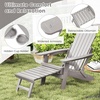 image:imageGiantex Folding Adirondack Chair AllWeather Lounge Chair with Adjustable Backrest Retractable Ottoman Cup Holder HIPS Fire Pit Chair for Lawn Pool Patio Porch 1 NavyGrey