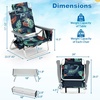 image:imageGiantex Folding Beach Chair Patio Sling Chairs with 5 Adjustable Position Head Pillow Storage Bag Towel Bar Cup Holders Backpack Chairs for Sunbathing Camping ChairGreen