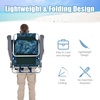 image:imageGiantex Folding Beach Chair Patio Sling Chairs with 5 Adjustable Position Head Pillow Storage Bag Towel Bar Cup Holders Backpack Chairs for Sunbathing Camping ChairNavy