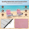 image:imageGiantex Folding Beach Chair Patio Sling Chairs with 5 Adjustable Position Head Pillow Storage Bag Towel Bar Cup Holders Backpack Chairs for Sunbathing Camping ChairPink