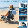image:imageGiantex Folding Beach Chair Patio Sling Chairs with 5 Adjustable Position Head Pillow Storage Bag Towel Bar Cup Holders Backpack Chairs for Sunbathing Camping ChairGreen