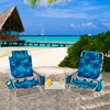 image:imageGiantex Folding Beach Chair Patio Sling Chairs with 5 Adjustable Position Head Pillow Storage Bag Towel Bar Cup Holders Backpack Chairs for Sunbathing Camping ChairPalm