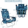 image:imageGiantex Folding Beach Chair Patio Sling Chairs with 5 Adjustable Position Head Pillow Storage Bag Towel Bar Cup Holders Backpack Chairs for Sunbathing Camping ChairNavy