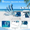 image:imageGiantex Folding Beach Chair Patio Sling Chairs with 5 Adjustable Position Head Pillow Storage Bag Towel Bar Cup Holders Backpack Chairs for Sunbathing Camping ChairPalm