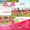 image:imageGiantex Folding Beach Chair Patio Sling Chairs with 5 Adjustable Position Head Pillow Storage Bag Towel Bar Cup Holders Backpack Chairs for Sunbathing Camping ChairStripe Pink