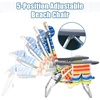 image:imageGiantex Folding Beach Chair Patio Sling Chairs with 5 Adjustable Position Head Pillow Storage Bag Towel Bar Cup Holders Backpack Chairs for Sunbathing Camping ChairMulti Color