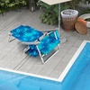 image:imageGiantex Folding Beach Chair Patio Sling Chairs with 5 Adjustable Position Head Pillow Storage Bag Towel Bar Cup Holders Backpack Chairs for Sunbathing Camping ChairPalm