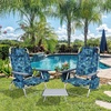 image:imageGiantex Folding Beach Chair Patio Sling Chairs with 5 Adjustable Position Head Pillow Storage Bag Towel Bar Cup Holders Backpack Chairs for Sunbathing Camping ChairNavy