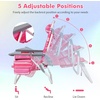 image:imageGiantex Folding Beach Chair Patio Sling Chairs with 5 Adjustable Position Head Pillow Storage Bag Towel Bar Cup Holders Backpack Chairs for Sunbathing Camping ChairStripe Pink
