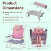 image:imageGiantex Folding Beach Chair Patio Sling Chairs with 5 Adjustable Position Head Pillow Storage Bag Towel Bar Cup Holders Backpack Chairs for Sunbathing Camping ChairPink