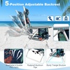 image:imageGiantex Folding Beach Chair Patio Sling Chairs with 5 Adjustable Position Head Pillow Storage Bag Towel Bar Cup Holders Backpack Chairs for Sunbathing Camping ChairGreen