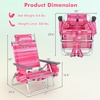 image:imageGiantex Folding Beach Chair Patio Sling Chairs with 5 Adjustable Position Head Pillow Storage Bag Towel Bar Cup Holders Backpack Chairs for Sunbathing Camping ChairStripe Pink