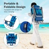 image:imageGiantex Folding Beach Chair Patio Sling Chairs with 5 Adjustable Position Head Pillow Storage Bag Towel Bar Cup Holders Backpack Chairs for Sunbathing Camping ChairPalm