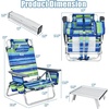 image:imageGiantex Folding Beach Chair Patio Sling Chairs with 5 Adjustable Position Head Pillow Storage Bag Towel Bar Cup Holders Backpack Chairs for Sunbathing Camping ChairBluegreen