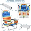 image:imageGiantex Folding Beach Chair Patio Sling Chairs with 5 Adjustable Position Head Pillow Storage Bag Towel Bar Cup Holders Backpack Chairs for Sunbathing Camping ChairMulti Color