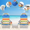image:imageGiantex Folding Beach Chair Patio Sling Chairs with 5 Adjustable Position Head Pillow Storage Bag Towel Bar Cup Holders Backpack Chairs for Sunbathing Camping ChairMulti Color