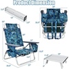 image:imageGiantex Folding Beach Chair Patio Sling Chairs with 5 Adjustable Position Head Pillow Storage Bag Towel Bar Cup Holders Backpack Chairs for Sunbathing Camping ChairNavy