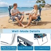 image:imageGiantex Folding Beach Chair Patio Sling Chairs with 5 Adjustable Position Head Pillow Storage Bag Towel Bar Cup Holders Backpack Chairs for Sunbathing Camping ChairGreen