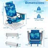 image:imageGiantex Folding Beach Chair Patio Sling Chairs with 5 Adjustable Position Head Pillow Storage Bag Towel Bar Cup Holders Backpack Chairs for Sunbathing Camping ChairPalm
