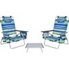 image:imageGiantex Folding Beach Chair Patio Sling Chairs with 5 Adjustable Position Head Pillow Storage Bag Towel Bar Cup Holders Backpack Chairs for Sunbathing Camping ChairBluegreen