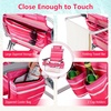 image:imageGiantex Folding Beach Chair Patio Sling Chairs with 5 Adjustable Position Head Pillow Storage Bag Towel Bar Cup Holders Backpack Chairs for Sunbathing Camping ChairStripe Pink