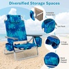 image:imageGiantex Folding Beach Chair Patio Sling Chairs with 5 Adjustable Position Head Pillow Storage Bag Towel Bar Cup Holders Backpack Chairs for Sunbathing Camping ChairPalm
