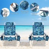 image:imageGiantex Folding Beach Chair Patio Sling Chairs with 5 Adjustable Position Head Pillow Storage Bag Towel Bar Cup Holders Backpack Chairs for Sunbathing Camping ChairNavy