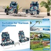 image:imageGiantex Folding Beach Chair Patio Sling Chairs with 5 Adjustable Position Head Pillow Storage Bag Towel Bar Cup Holders Backpack Chairs for Sunbathing Camping ChairGreen