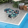 image:imageGiantex Folding Beach Chair Patio Sling Chairs with 5 Adjustable Position Head Pillow Storage Bag Towel Bar Cup Holders Backpack Chairs for Sunbathing Camping ChairGreen