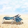 image:imageGiantex Folding Beach Chair Patio Sling Chairs with 5 Adjustable Position Head Pillow Storage Bag Towel Bar Cup Holders Backpack Chairs for Sunbathing Camping ChairNavy