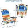 image:imageGiantex Folding Beach Chair Patio Sling Chairs with 5 Adjustable Position Head Pillow Storage Bag Towel Bar Cup Holders Backpack Chairs for Sunbathing Camping ChairMulti Color