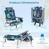 image:imageGiantex Folding Beach Chair Patio Sling Chairs with 5 Adjustable Position Head Pillow Storage Bag Towel Bar Cup Holders Backpack Chairs for Sunbathing Camping ChairGreen