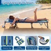 image:imageGiantex Folding Beach Tanning Chair Adjustable Face Down Patio Lounge Chair w 4Position Backrest Face Hole amp Removable Pillow Portable Sunbathing Chair for Poolside Yard Lawn 1Blue StripeBlue Stripe