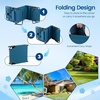 image:imageGiantex Folding Beach Tanning Chair Adjustable Face Down Patio Lounge Chair w 4Position Backrest Face Hole amp Removable Pillow Portable Sunbathing Chair for Poolside Yard Lawn 1Blue StripeSteel Blue