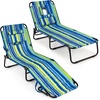 image:imageGiantex Folding Beach Tanning Chair Adjustable Face Down Patio Lounge Chair w 4Position Backrest Face Hole amp Removable Pillow Portable Sunbathing Chair for Poolside Yard Lawn 1Blue StripeBlue Stripe