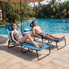 image:imageGiantex Folding Beach Tanning Chair Adjustable Face Down Patio Lounge Chair w 4Position Backrest Face Hole amp Removable Pillow Portable Sunbathing Chair for Poolside Yard Lawn 1Blue StripeSteel Blue