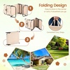 image:imageGiantex Folding Beach Tanning Chair Adjustable Face Down Patio Lounge Chair w 4Position Backrest Face Hole amp Removable Pillow Portable Sunbathing Chair for Poolside Yard Lawn 1Blue StripeSand