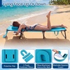 image:imageGiantex Folding Beach Tanning Chair Adjustable Face Down Patio Lounge Chair w 4Position Backrest Face Hole amp Removable Pillow Portable Sunbathing Chair for Poolside Yard Lawn 1Blue StripeBlue