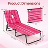 image:imageGiantex Folding Beach Tanning Chair Adjustable Face Down Patio Lounge Chair w 4Position Backrest Face Hole amp Removable Pillow Portable Sunbathing Chair for Poolside Yard Lawn 1Blue StripePink Stripe
