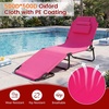 image:imageGiantex Folding Beach Tanning Chair Adjustable Face Down Patio Lounge Chair w 4Position Backrest Face Hole amp Removable Pillow Portable Sunbathing Chair for Poolside Yard Lawn 1Blue StripePink