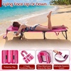 image:imageGiantex Folding Beach Tanning Chair Adjustable Face Down Patio Lounge Chair w 4Position Backrest Face Hole amp Removable Pillow Portable Sunbathing Chair for Poolside Yard Lawn 1Blue StripePink Stripe