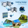 image:imageGiantex Folding Beach Tanning Chair Adjustable Face Down Patio Lounge Chair w 4Position Backrest Face Hole amp Removable Pillow Portable Sunbathing Chair for Poolside Yard Lawn 1Blue StripeBlue Stripe