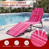 image:imageGiantex Folding Beach Tanning Chair Adjustable Face Down Patio Lounge Chair w 4Position Backrest Face Hole amp Removable Pillow Portable Sunbathing Chair for Poolside Yard Lawn 1Blue StripePink Stripe