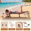 image:imageGiantex Folding Beach Tanning Chair Adjustable Face Down Patio Lounge Chair w 4Position Backrest Face Hole amp Removable Pillow Portable Sunbathing Chair for Poolside Yard Lawn 1Blue StripeSand