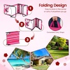 image:imageGiantex Folding Beach Tanning Chair Adjustable Face Down Patio Lounge Chair w 4Position Backrest Face Hole amp Removable Pillow Portable Sunbathing Chair for Poolside Yard Lawn 1Blue StripePink Stripe