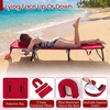 image:imageGiantex Folding Beach Tanning Chair Adjustable Face Down Patio Lounge Chair w 4Position Backrest Face Hole amp Removable Pillow Portable Sunbathing Chair for Poolside Yard Lawn 1Blue StripeRed
