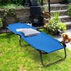 image:imageGiantex Folding Camping Cot for Adults Portable Sleeping Cot Bed with 600D Oxford Fabric Heavy Duty Frame 350Lbs Capacity 1Step Use Outdoor Lounge Chair for Sleepover Hiking Home amp Office BlueBlue