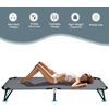 image:imageGiantex Folding Camping Cot for Adults Portable Sleeping Cot Bed with 600D Oxford Fabric Heavy Duty Frame 350Lbs Capacity 1Step Use Outdoor Lounge Chair for Sleepover Hiking Home amp Office BlueGrey