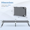 image:imageGiantex Folding Camping Cot for Adults Portable Sleeping Cot Bed with 600D Oxford Fabric Heavy Duty Frame 350Lbs Capacity 1Step Use Outdoor Lounge Chair for Sleepover Hiking Home amp Office BlueGrey